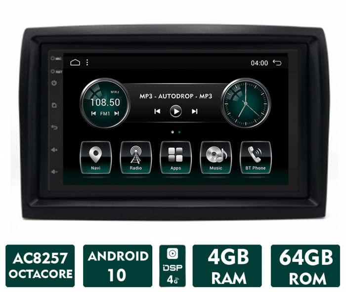 Navigatie Fiat Ducato, Citroen Jumper, Peugeot Boxer, Android 13, A-Octacore 4GB RAM + 64GB ROM, 7 Inch - AD-BGA1004+AD-BGRFI0262DIN