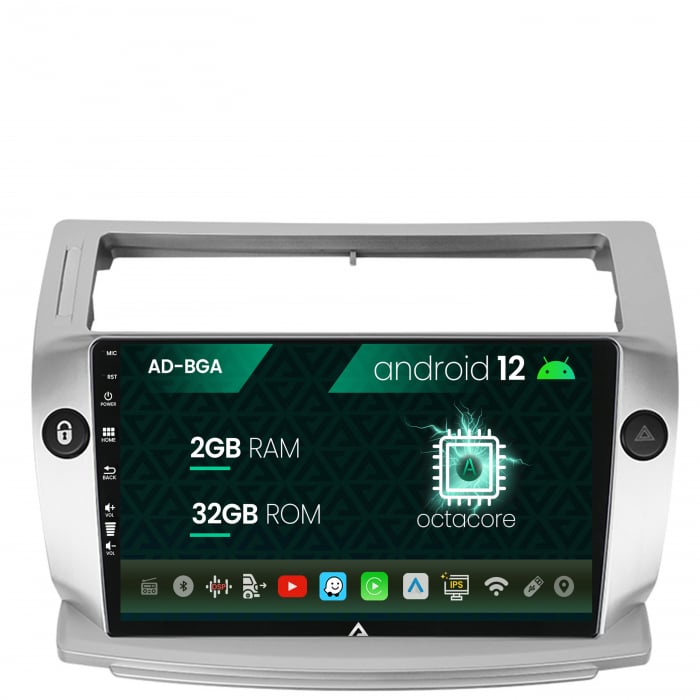 Navigatie Citroen C4 (2004-2014), Android 13, A-Octacore 2GB RAM + 32GB ROM, 9 Inch - AD-BGA9002+AD-BGRKIT346