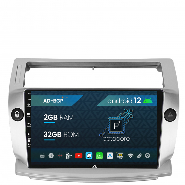 Navigatie Citroen C4 (2004-2014), Android 12, P-Octacore 2GB RAM + 32GB ROM, 9 Inch - AD-BGP9002+AD-BGRKIT346