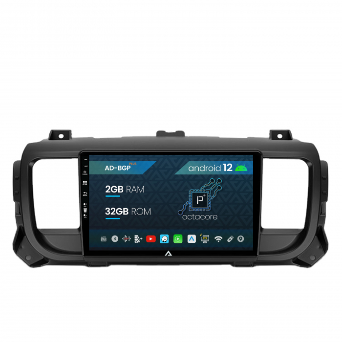 Navigatie Citroen Jumpy (2017+), Android 12, P-Octacore 2GB RAM + 32GB ROM, 9 Inch - AD-BGP9002+AD-BGRKIT348