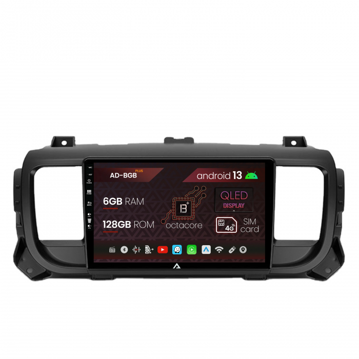 Navigatie Citroen Jumpy   Peugeot Expert (2017-2021), Android 13, B-Octacore   6GB RAM + 128GB ROM, 9 Inch - AD-BGB9006+AD-BGRKIT348