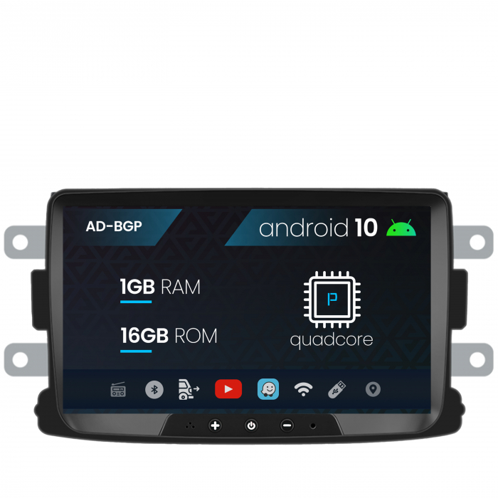 Navigatie Dacia, Android 10, P-Quadcore 1GB RAM + 16GB ROM, 8 Inch - AD-BGPDCADMTK