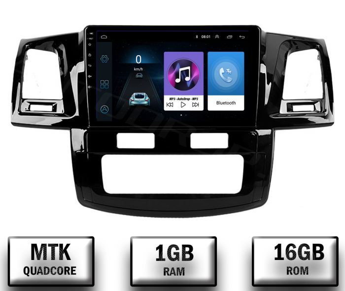 Navigatie Toyota Hilux (2008-2014), Android 10, P-Quadcore 1GB RAM + 16GB ROM, 9 Inch - AD-BGP9001+AD-BGRKIT081