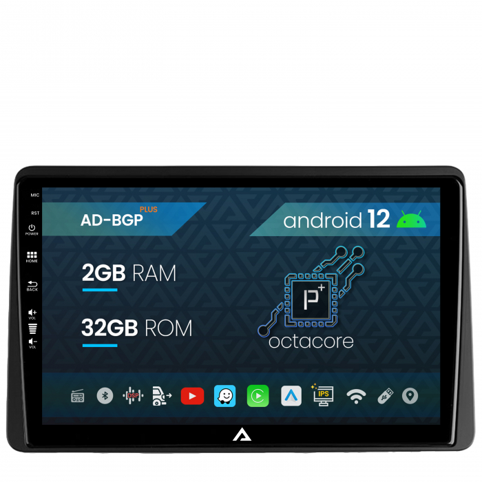 Navigatie Dacia Duster (2018-2021), Android 12, P-Octacore 2GB RAM + 32GB ROM, 10.1 Inch - AD-BGP10002+AD-BGRKIT374