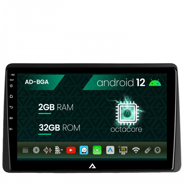 Navigatie Dacia Duster (2018-2021), Android 13, A-Octacore   2GB RAM + 32GB ROM, 9 Inch - AD-BGA10002+AD-BGRKIT374