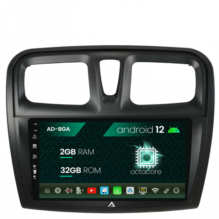 Navigatie Dacia Sandero Logan, Android 13, A-Octacore 2GB RAM + 32GB ROM, 9 Inch - AD-BGA9002+AD-BGRKIT375