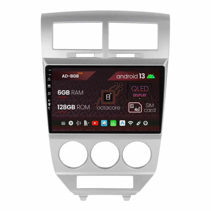 Navigatie Dodge Caliber (2006-2010), Android 13, B-Octacore   6GB RAM + 128GB ROM, 10.1 Inch - AD-BGB10006+AD-BGRKIT293