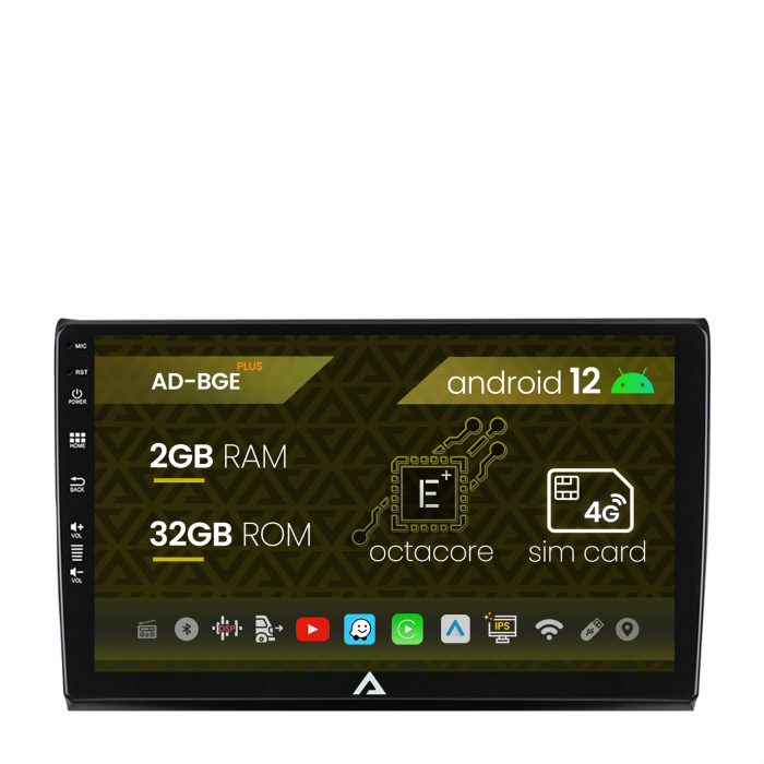 Navigatie Fiat Bravo (2006-2014), Android 12, E-Octacore 2GB RAM + 32GB ROM, 9 Inch - AD-BGE9002+AD-BGRKIT356