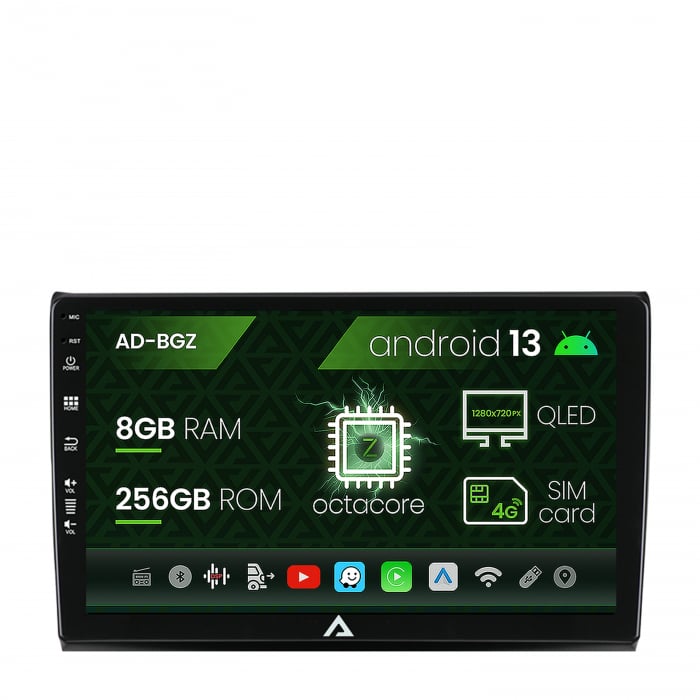 Navigatie Fiat Bravo (2006-2014), Android 13, Z-Octacore   8GB RAM + 256GB ROM, 9 Inch - AD-BGZ9008+AD-BGRKIT356