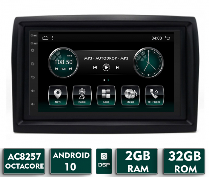 Navigatie Fiat Ducato, Citroen Jumper, Peugeot Boxer, Android 13, A-Octacore 2GB RAM + 32GB ROM, 7 Inch - AD-BGA1002+AD-BGRFI0262DIN