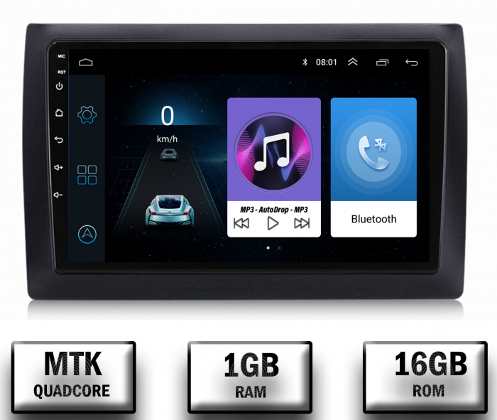 Navigatie Fiat Stilo, Android 10, P-Quadcore 1GB RAM + 16GB ROM, 9 Inch - AD-BGPSTILOMTK