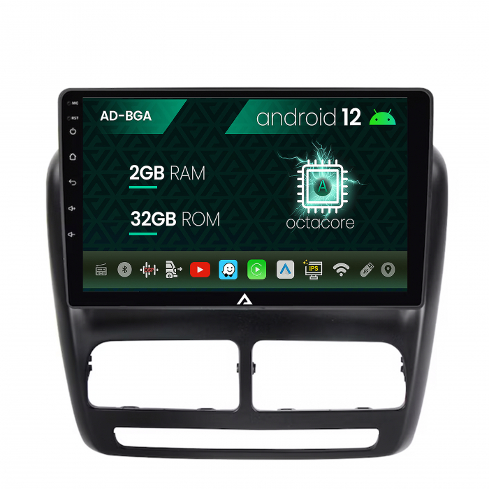 Navigatie Fiat Doblo (2010-2015), Android 13, A-Octacore 2GB RAM + 32GB ROM, 10.1 Inch - AD-BGA10002+AD-BGRKIT358