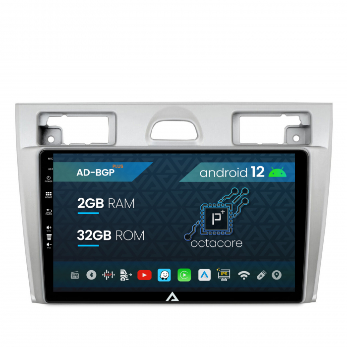 Navigatie Ford Fiesta (2002-2008), Android 12, P-Octacore 2GB RAM + 32GB ROM, 9 inch - AD-BGP9002+AD-BGRKIT143