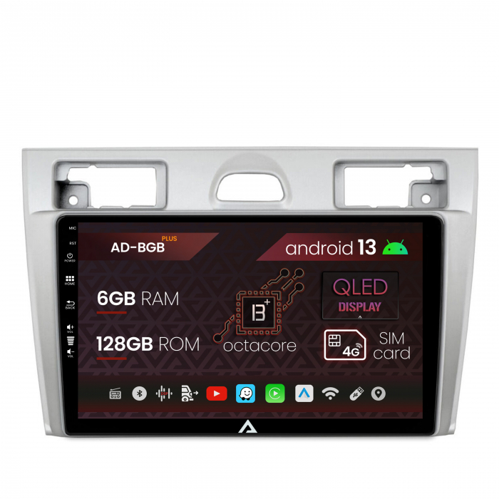 Navigatie Ford Fiesta (2002-2008), Android 13, B-Octacore 6GB RAM + 128GB ROM, 9 inch - AD-BGB9006+AD-BGRKIT143