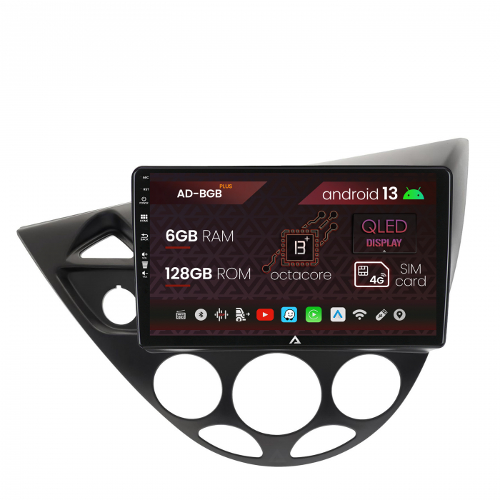 Navigatie Ford Focus 1 (1998-2004), Android 13, B-Octacore 6GB RAM + 128GB ROM, 9 Inch - AD-BGB9006+AD-BGRKIT112V2