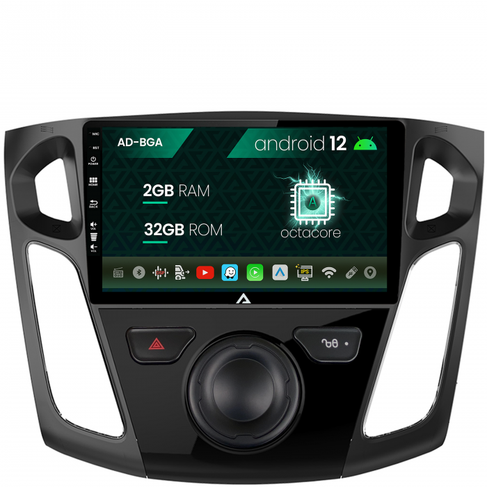 Navigatie Ford Focus 3 (2011-2019), Android 13, A-Octacore 2GB RAM + 32GB ROM, 9 Inch - AD-BGA9002+AD-BGRKIT115