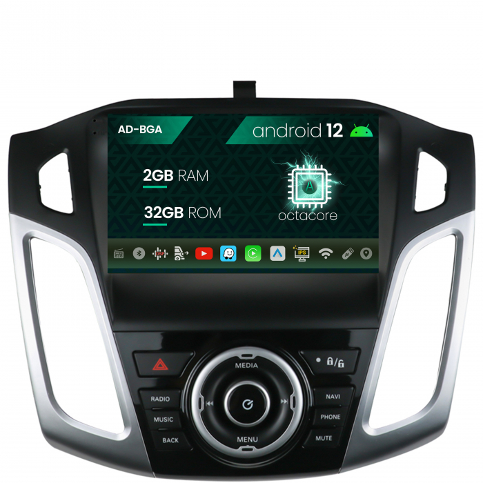 Navigatie Ford Focus 3 (2011-2019), Android 13, A-Octacore 2GB RAM + 32GB ROM, 9 Inch - AD-BGA9002+AD-BGRKIT144