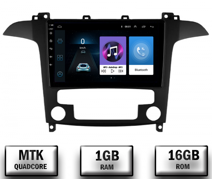 Navigatie Ford S-MAX (2006-2015), Android 10, P-Quadcore 1GB RAM + 16GB ROM, 9 Inch - AD-BGP9001+AD-BGRKIT125