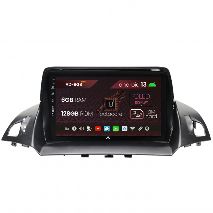 Navigatie Ford Kuga   C-Max (2013-2018), Android 13, B-Octacore   6GB RAM + 128GB ROM, 9 Inch - AD-BGB9006+AD-BGRKIT114