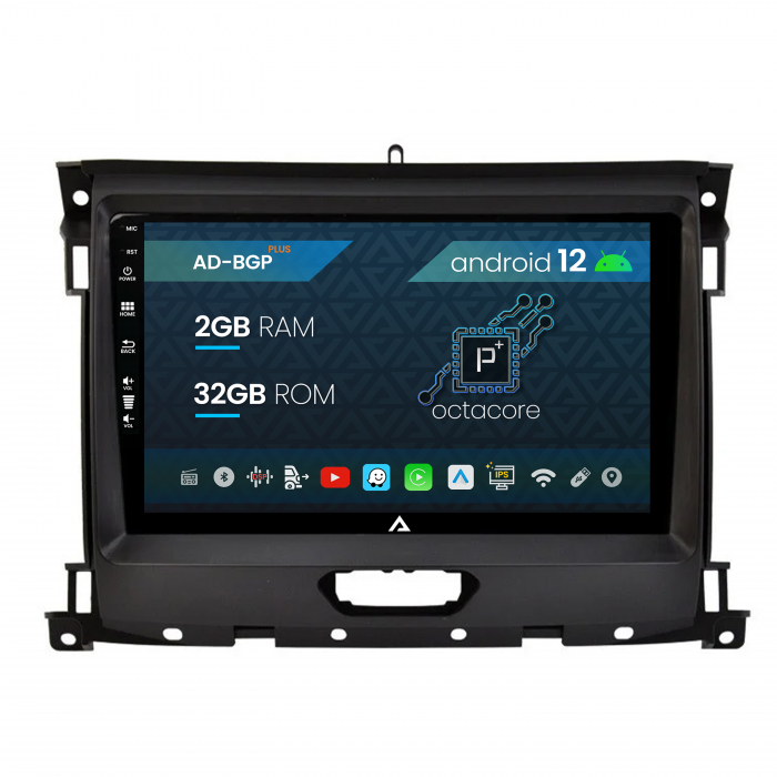 Navigatie Ford Ranger (2015-2022), Android 12, P-Octacore   2GB RAM + 32GB ROM, 9 Inch - AD-BGP9002+AD-BGRKIT120V2