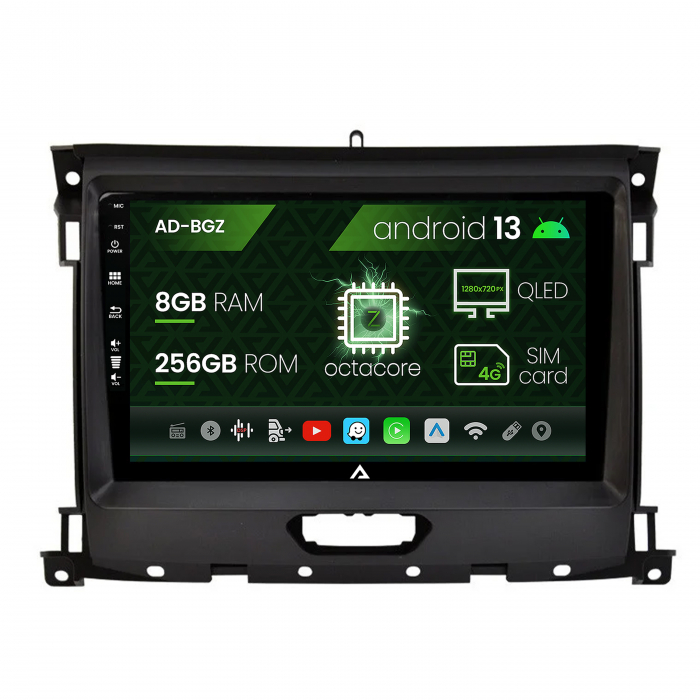Navigatie Ford Ranger (2015-2022), Android 13, Z-Octacore   8GB RAM + 256GB ROM, 9 Inch - AD-BGZ9008+AD-BGRKIT120V2