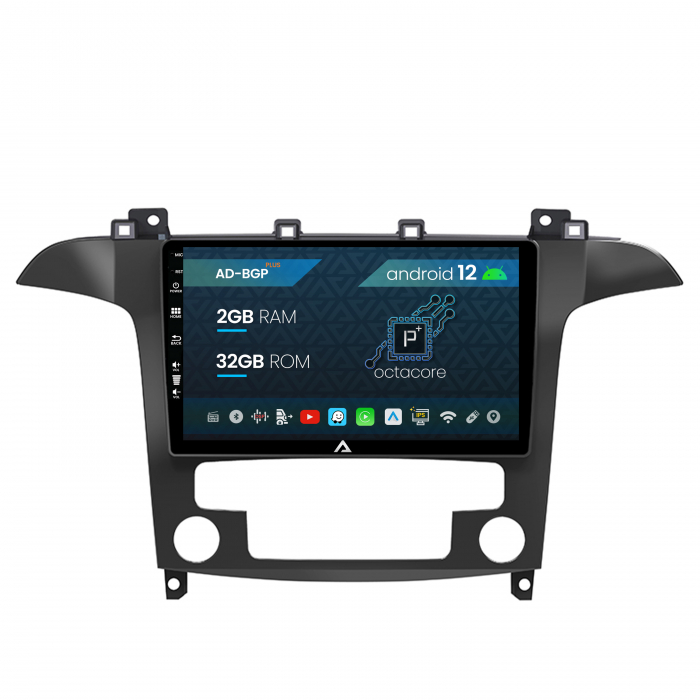 Navigatie Ford S-MAX (2006-2015), Android 12, P-Octacore 2GB RAM + 32GB ROM, 9 Inch - AD-BGP9002+AD-BGRKIT125