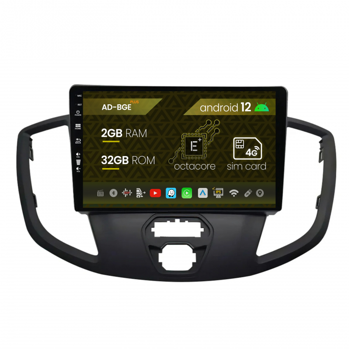 Navigatie Ford Transit (2014-2020), Android 12,E-Octacore   2GB RAM + 32GB ROM, 9 Inch - AD-BGE9002+AD-BGRKIT123V2