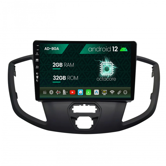 Navigatie Ford Transit (2014-2020), Android 13, A-Octacore   2GB RAM + 32GB ROM, 9 Inch - AD-BG9002+AD-BGRKIT123V2