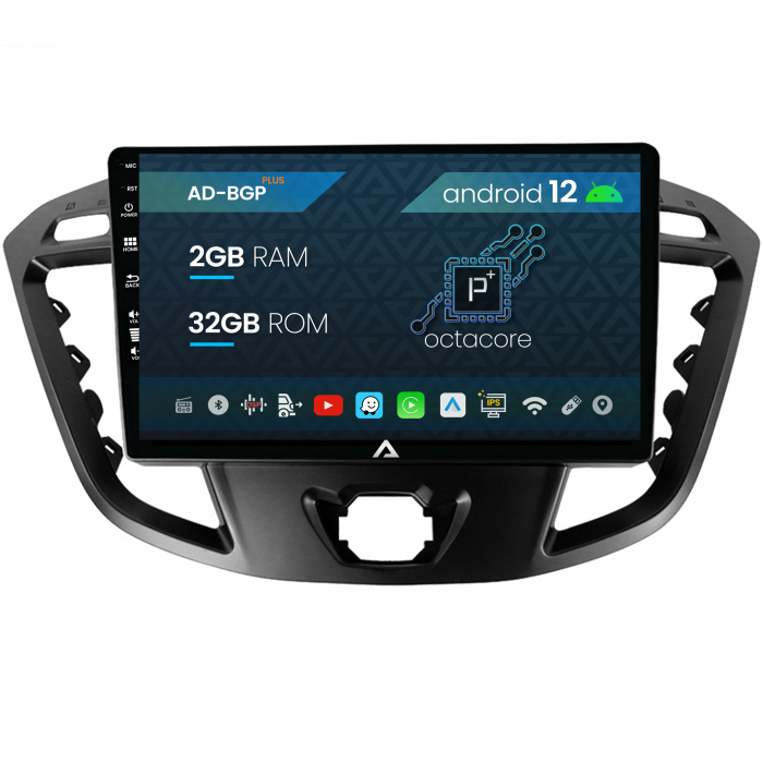 Navigatie Ford Transit Tourneo (2012-2020), Android 12, P-Octacore 2GB RAM + 32GB ROM, 9 Inch - AD-BGP9002+AD-BGRKIT123