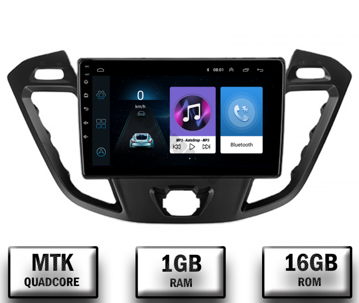 Navigatie Ford Transit Tourneo (2012-2020), Android 10, P-Quadcore 1GB RAM + 16GB ROM, 9 Inch - AD-BGP9001+AD-BGRKIT123