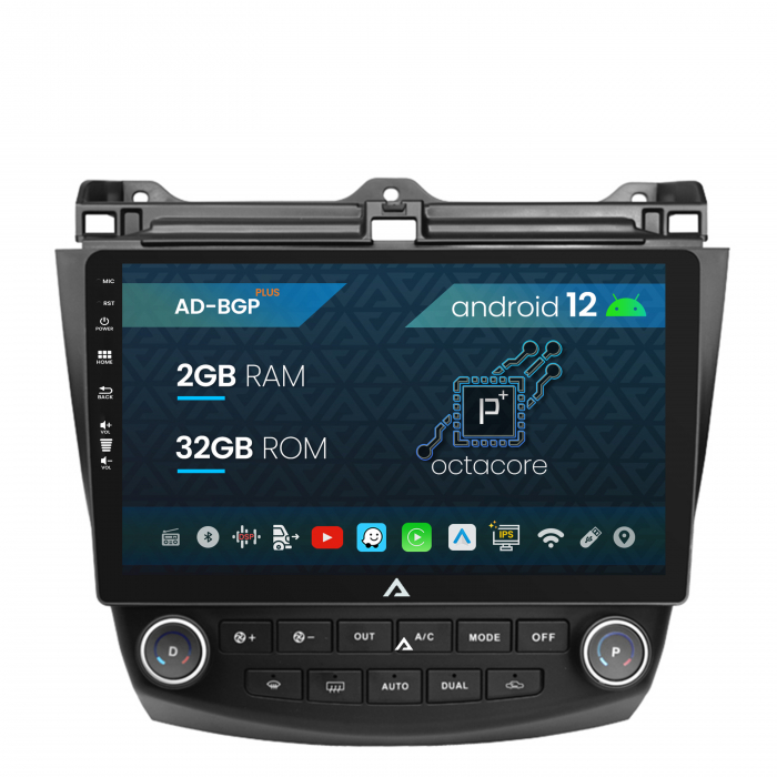 Navigatie Honda Accord 7 (2005-2008), Android 12, P-Octacore 2GB RAM + 32GB ROM, 10.1 Inch - AD-BGP10002+AD-BGRKIT012