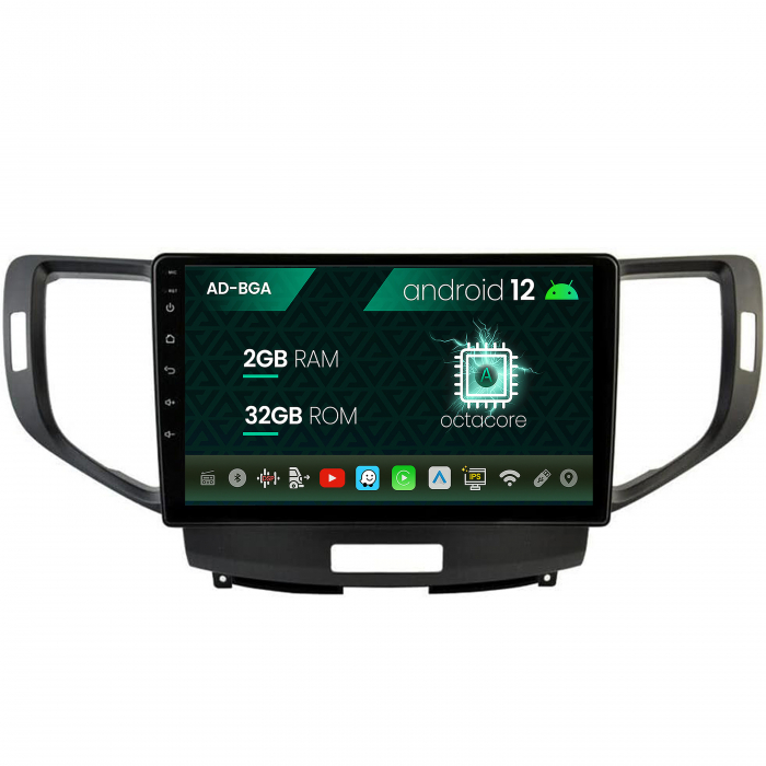 Navigatie Honda Accord VIII (2008-2012), Android 13, A-Octacore 2GB RAM + 32GB ROM, 10.1 Inch - AD-BGA10002+AD-BGRKIT005V2