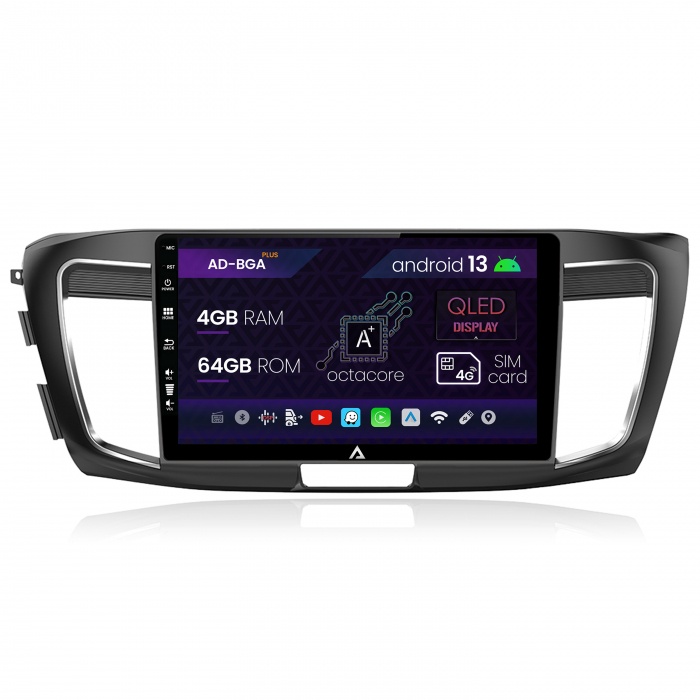 Navigatie Honda ACCORD 9 (2013-2017), Android 13, A-Octacore   4GB RAM + 64GB ROM, 10.1 Inch - AD-BGA10004+AD-BGRKIT002