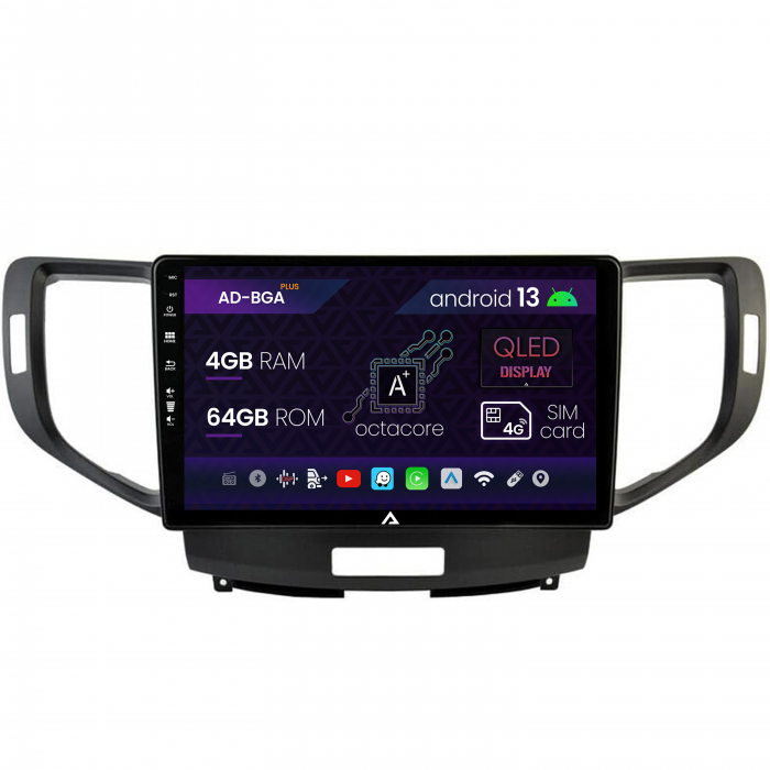 Navigatie Honda Accord VIII (2008-2012), Android 13, A-Octacore   4GB RAM + 64GB ROM, 10.1 Inch - AD-BGA10004+AD-BGRKIT005V2