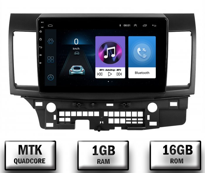 Navigatie Mitsubishi Lancer (2007-2016), Android 10, P-Quadcore   1GB RAM + 16GB ROM, 10.1 Inch - AD-BGP10001+AD-BGRKIT269