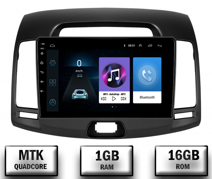 Navigatie Hyundai Elantra (2006-2011), Android 10, P-Quadcore 1GB RAM + 16GB ROM, 9Inch - AD-BGP9001+AD-BGRKIT178