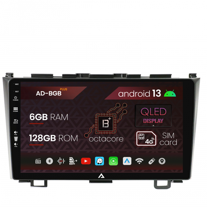 Navigatie Honda CRV (2006-2012), Android 13, B-Octacore 6GB RAM + 128GB ROM, 9 Inch - AD-BGB9006+AD-BGRKIT006