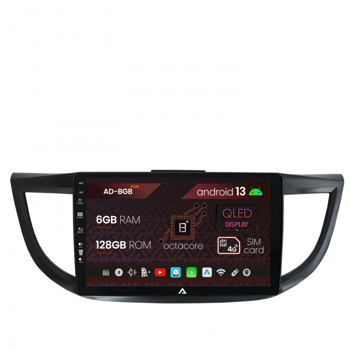 Navigatie Honda CRV (2011-2016), Android 13, B-Octacore   6GB RAM + 128GB ROM, 10.1 Inch - AD-BGB10006+AD-BGRKIT003