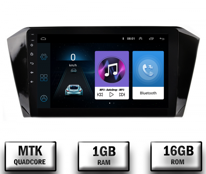 Navigatie Volkswagen Passat B8, Android 10, P-Quadcore 1GB RAM + 16GB ROM, 10.1 Inch - AD-BGP10001+AD-BGRKIT037