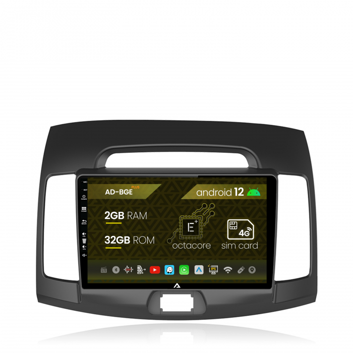 Navigatie Hyundai Elantra (2006-2011), Android 12, E-Octacore 2GB RAM + 32GB ROM, 9 Inch - AD-BGE9002+AD-BGRKIT178