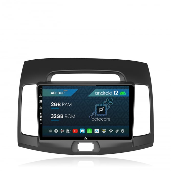 Navigatie Hyundai Elantra (2006-2011), Android 12, P-Octacore 2GB RAM + 32GB ROM, 9 Inch - AD-BGP9002+AD-BGRKIT178