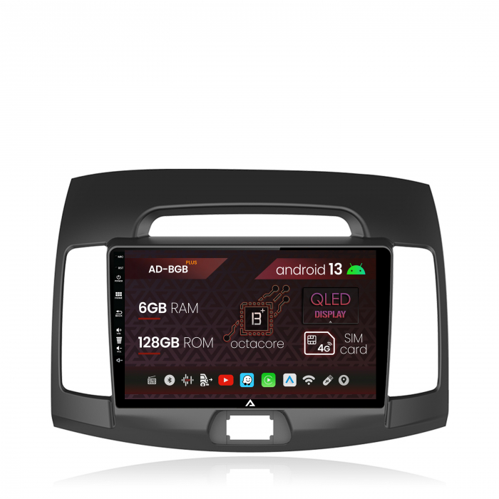 Navigatie Hyundai Elantra (2006-2011), Android 13, B-Octacore 6GB RAM + 128GB ROM, 9 Inch - AD-BGB9006+AD-BGRKIT178