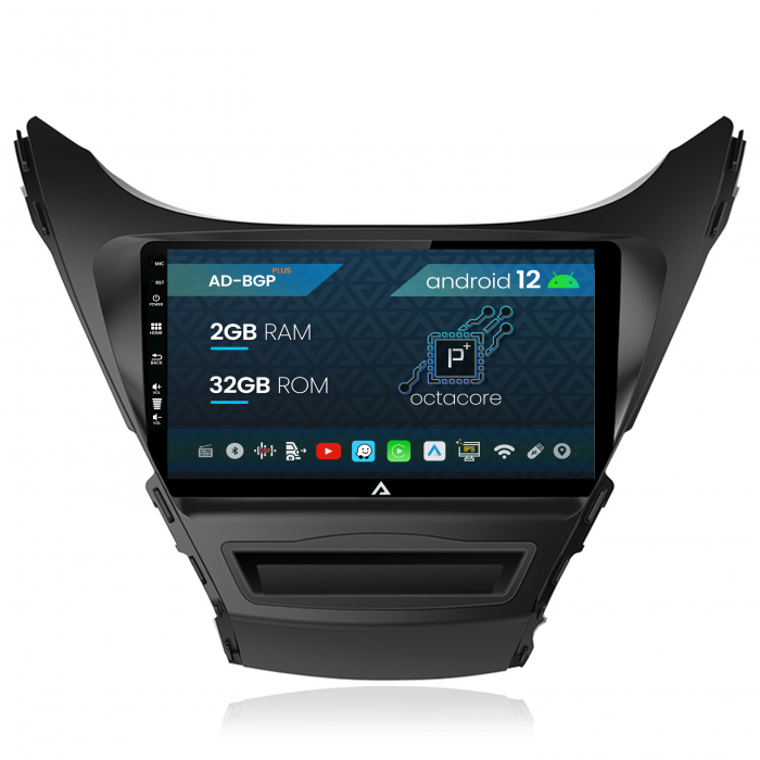 Navigatie Hyundai Elantra (2012-2014), Android 12, P-Octacore 2GB RAM + 32GB ROM, 9Inch - AD-BGP9002+AD-BGRKIT177