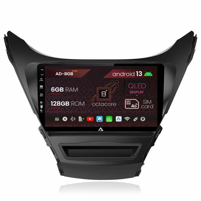 Navigatie Hyundai Elantra (2012-2014), Android 13, B-Octacore 6GB RAM + 128GB ROM, 9Inch - AD-BGB9006+AD-BGRKIT177