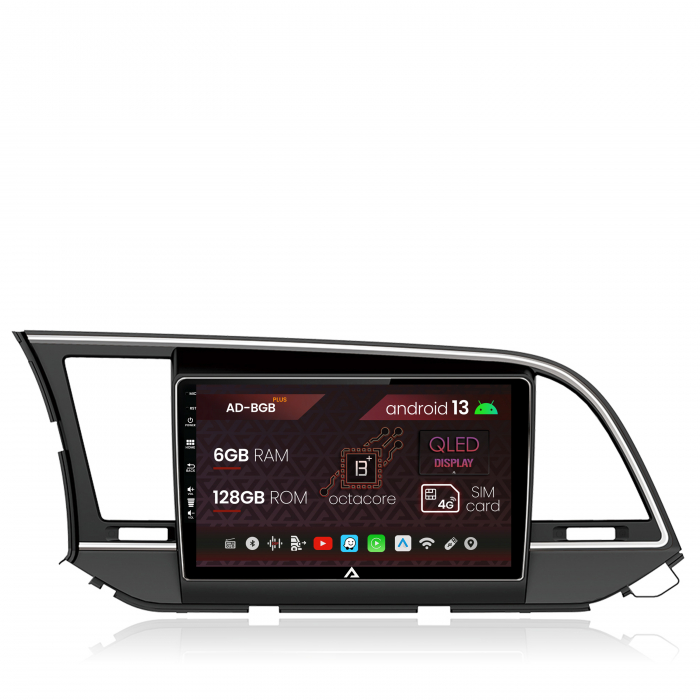 Navigatie Hyundai Elantra (2015-2018), Android 13, B-Octacore 6GB RAM + 128GB ROM, 9 Inch - AD-BGB9006+AD-BGRKIT180