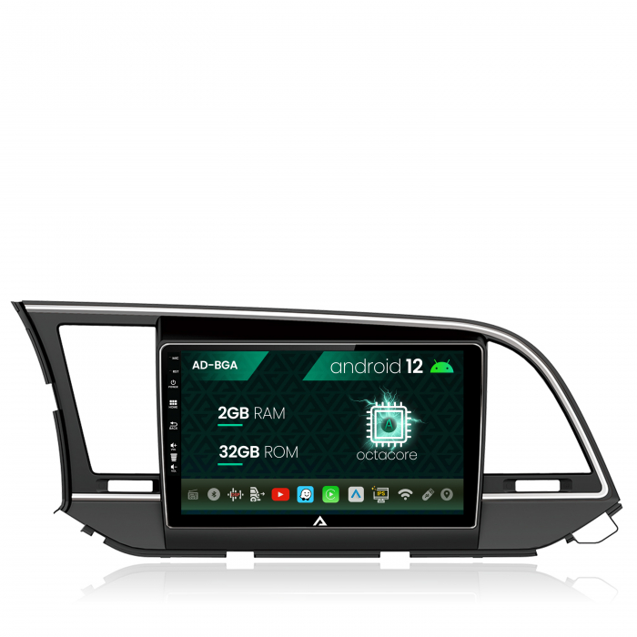 Navigatie Hyundai Elantra (2015-2018), Android 13, A-Octacore 2GB RAM + 32GB ROM, 9 Inch - AD-BGA9002+AD-BGRKIT180