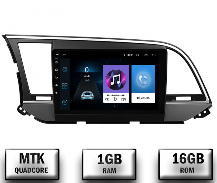 Navigatie Hyundai Elantra (2015-2020), Android 10, P-Quadcore 1GB RAM + 16GB ROM, 9 Inch - AD-BGP9001+AD-BGRKIT180