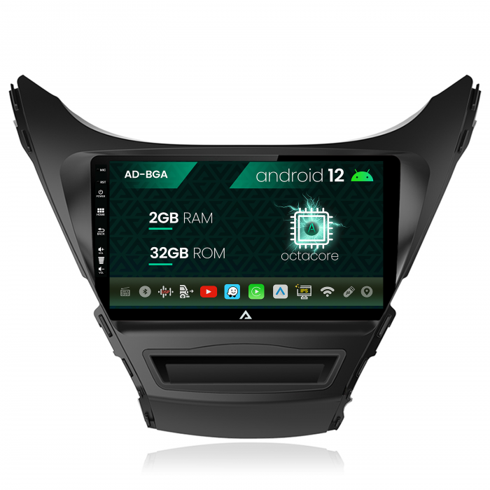 Navigatie Hyundai Elantra (2012-2014), Android 13, A-Octacore 2GB RAM + 32GB ROM, 9Inch - AD-BGA9002+AD-BGRKIT177