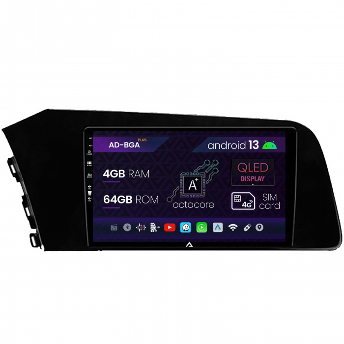 Navigatie Hyundai Elantra (2020-Prezent), Android 13, A-Octacore 4GB RAM + 64GB ROM, 9Inch - AD-BGA9004+AD-BGRKIT227