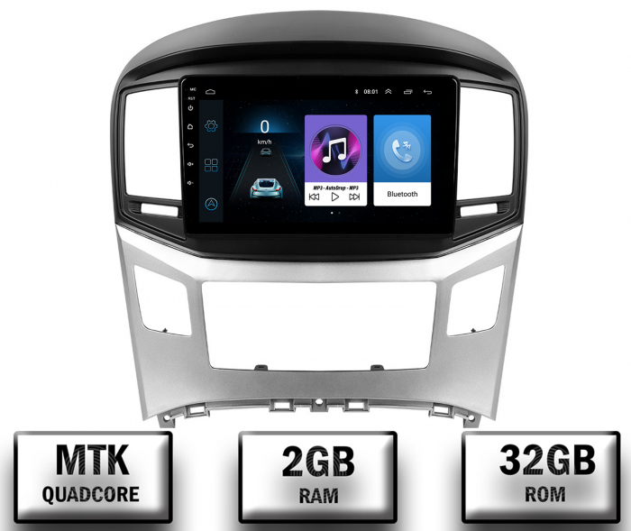 Navigatie Hyundai H1 (2016 - 2020), Android 12, P-Octacore 2GB RAM + 32GB ROM, 9 Inch - AD-BGP9002+AD-BGRKIT214